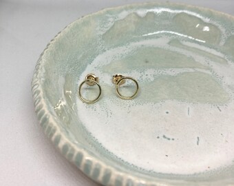 CIRCLE studs- minimalist earrings - 14kt solid gold- by STICKTAILS