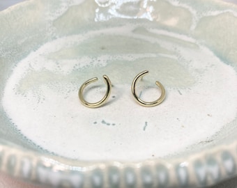 INTERRUPTED studs- minimalist earrings - 14kt solid gold- by STICKTAILS
