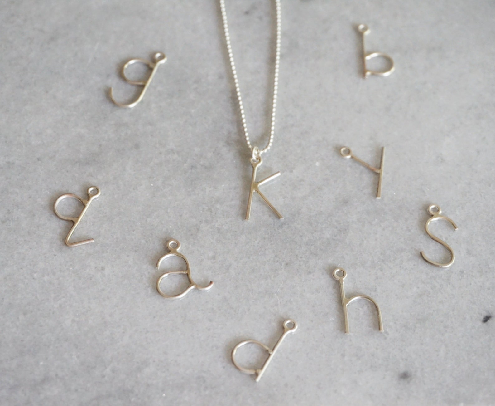 Etsy alphabet necklace Clearance