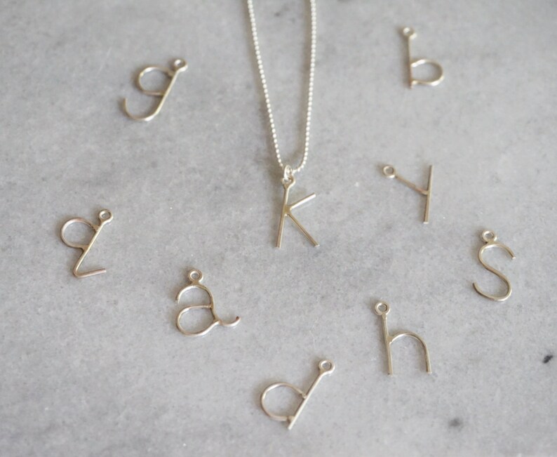 ALPHABET sterling silver necklace or pendant by STICKTAILS