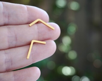 ANTENNA- square bar earrings- gold plated sterling silver - by STICKTAILS