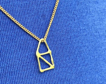 HOME pendant- minimalist pendant or necklace - 14kt solid gold- by STICKTAILS
