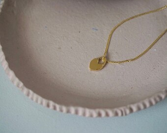 MINI LOCKED heart - necklace - gold plated sterling silver - by STICKTAILS