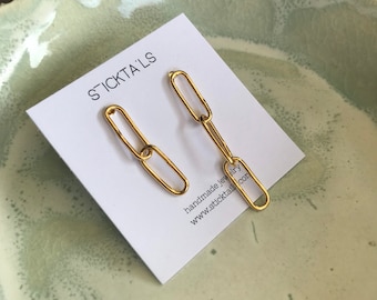 ANCHOR irregular earrings - gold plated sterling silver - by STICKTAILS