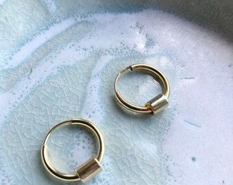 EMMY hoops- minimalist earrings - 14kt solid gold- by STICKTAILS
