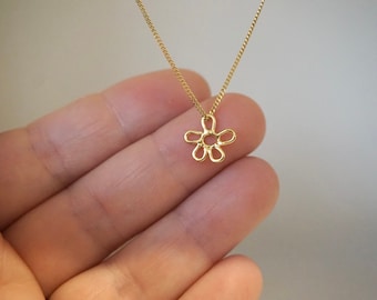 FLOWER POWER- necklace - gold plated sterling silver - by STICKTAILS