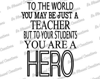 Download Hero Teacher Svg Etsy