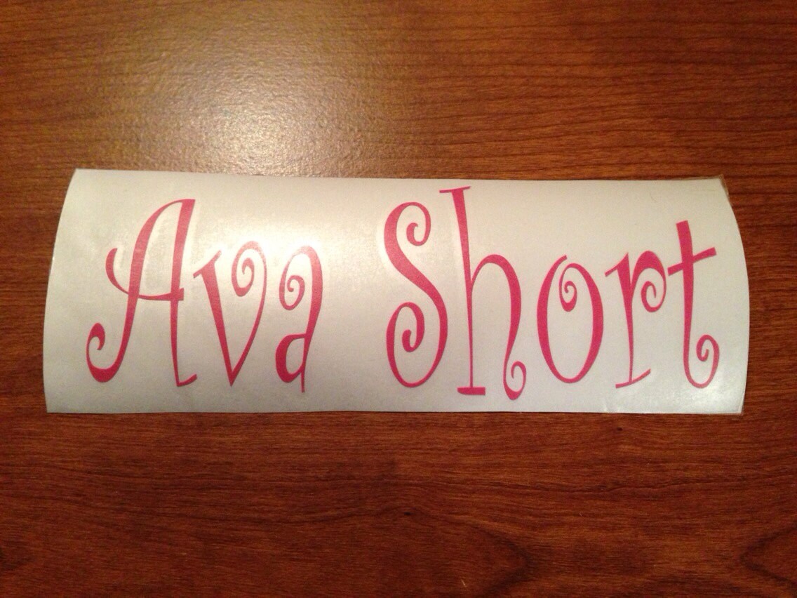 Custom Vinyl Name Sticker Etsy