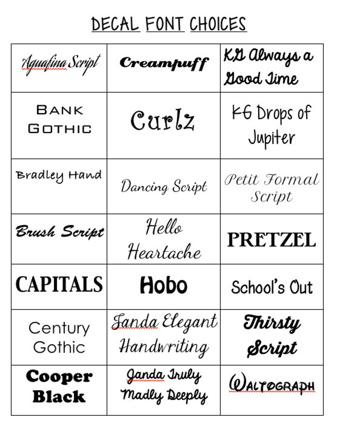 Custom Vinyl Name Sticker Etsy