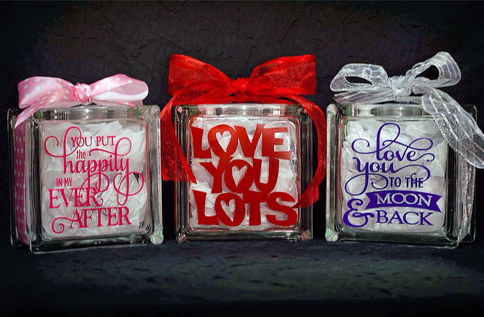 Valentine Glass Block 6 x 6 Home Decor Etsy