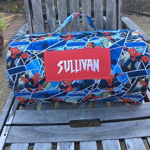 1.5 or 2 inch foam Personalized day care/ kindergarten nap mat spiderman with single layer fleece blanket