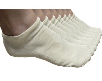 7 pairs, ankle socks, 100% Organic cotton, latex free, natural color, Made in USA