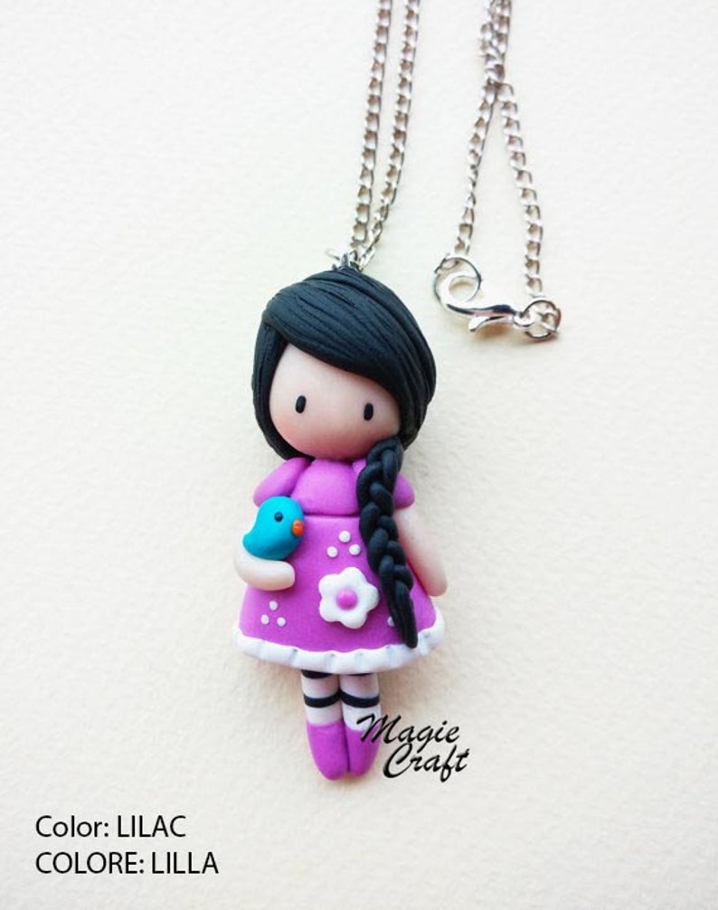 Doll Necklace Polymer Clay Etsy