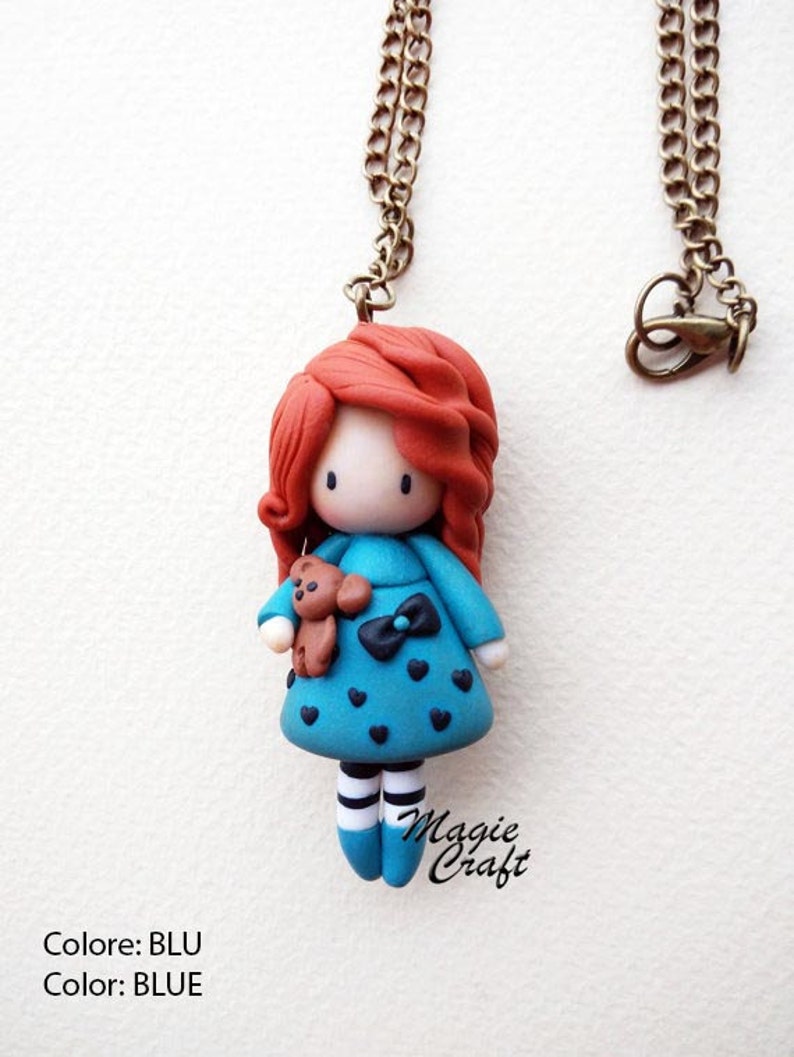 Doll Necklace Polymer Clay Etsy