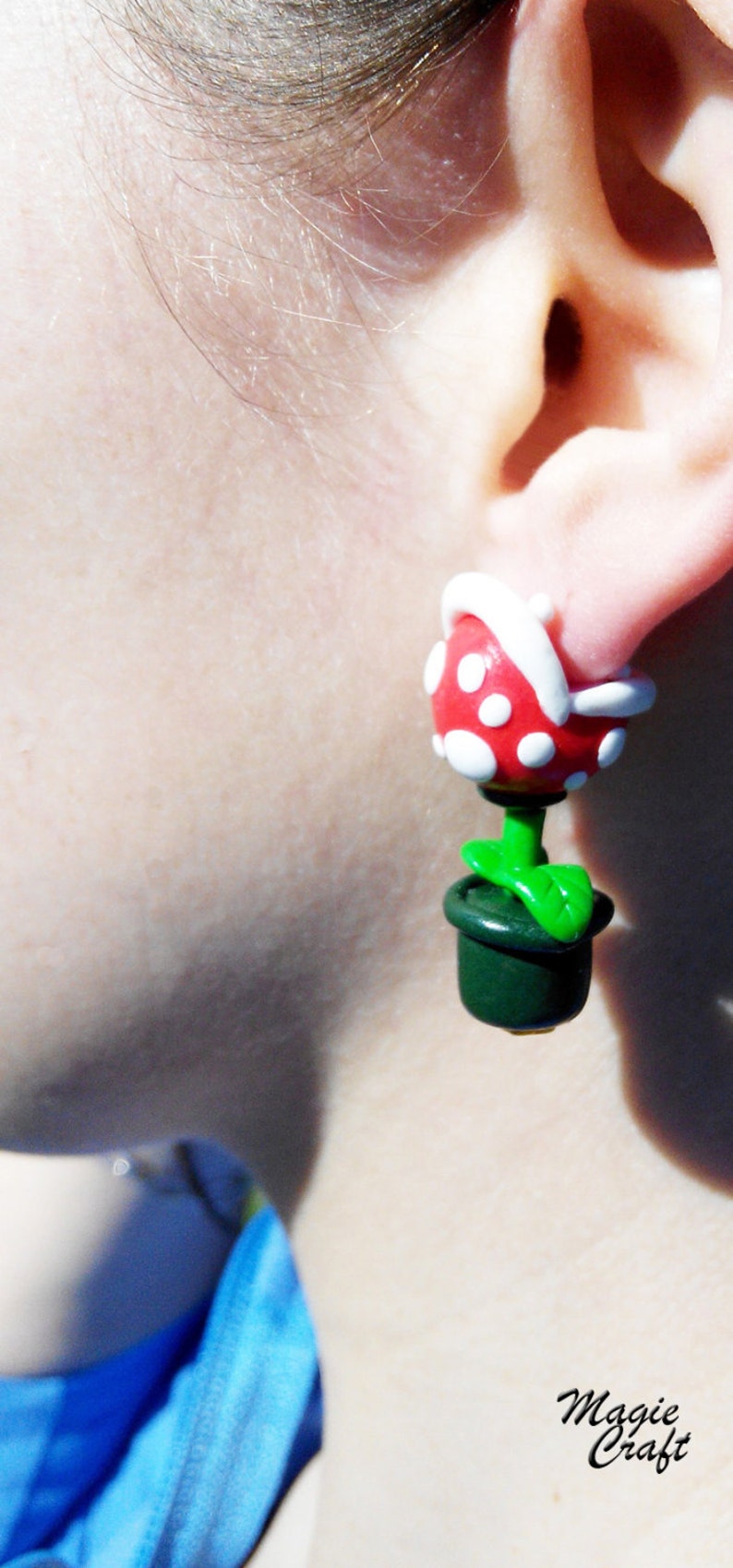 Super Mario Piranha Plant Earrings image 3