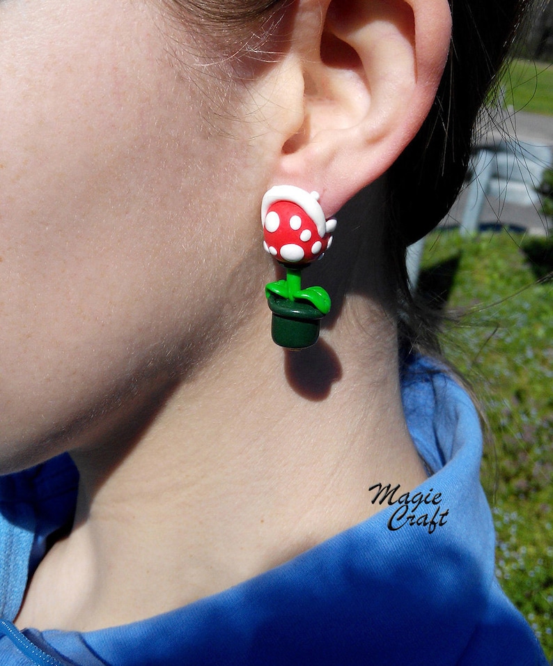 Super Mario Piranha Plant Earrings image 1
