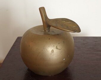Charming solid brass apple or plum...or apricot...bell. It has such a sweet ding that lingers forever. Polish it or leave the pretty patina