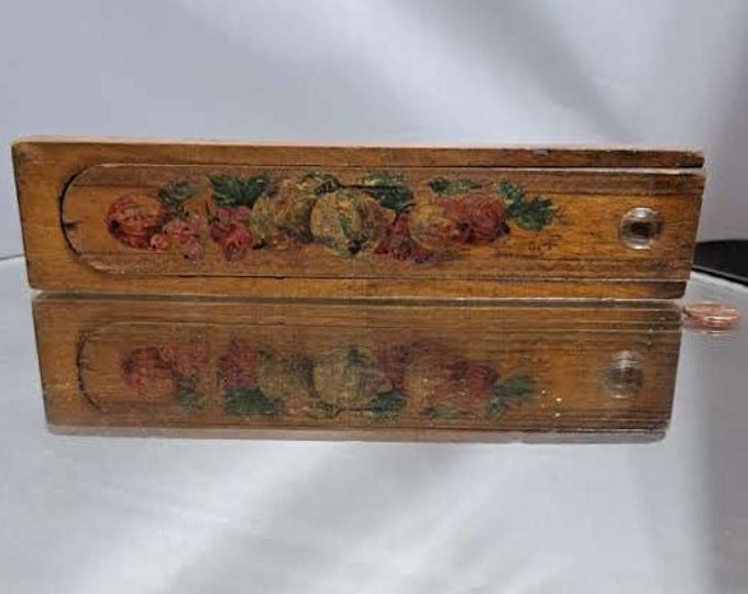 Charming, Late 1800s Pencil Box With Pretty Scrolled & Dashed Engraving