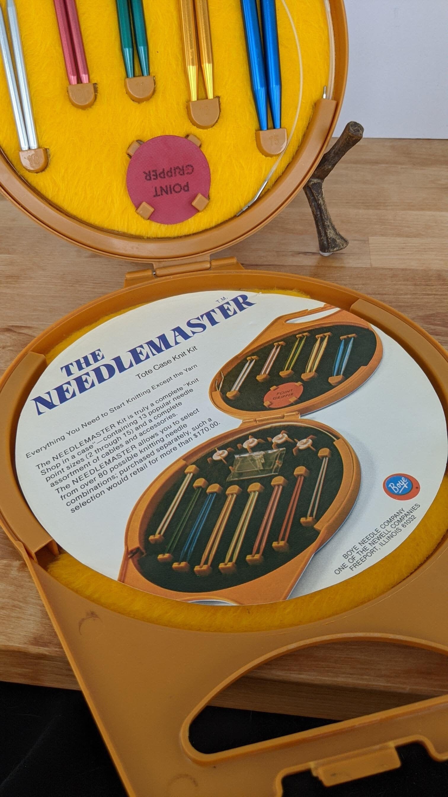 NEEDLEMASTER Interchangeable Circular Knitting Needle Set. 13 size tips  from 2 to 15 plus 4 different length cables and 2 connectors