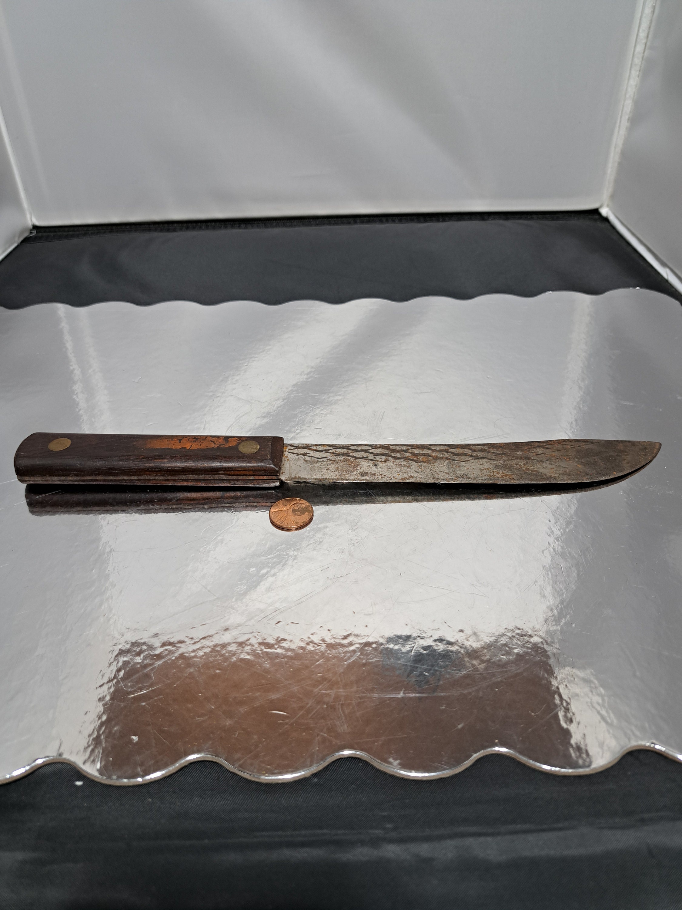 Antique BUTCHER'S KNIFE by A.F. BANNISTER & CO of NEWARK NJ c.19th