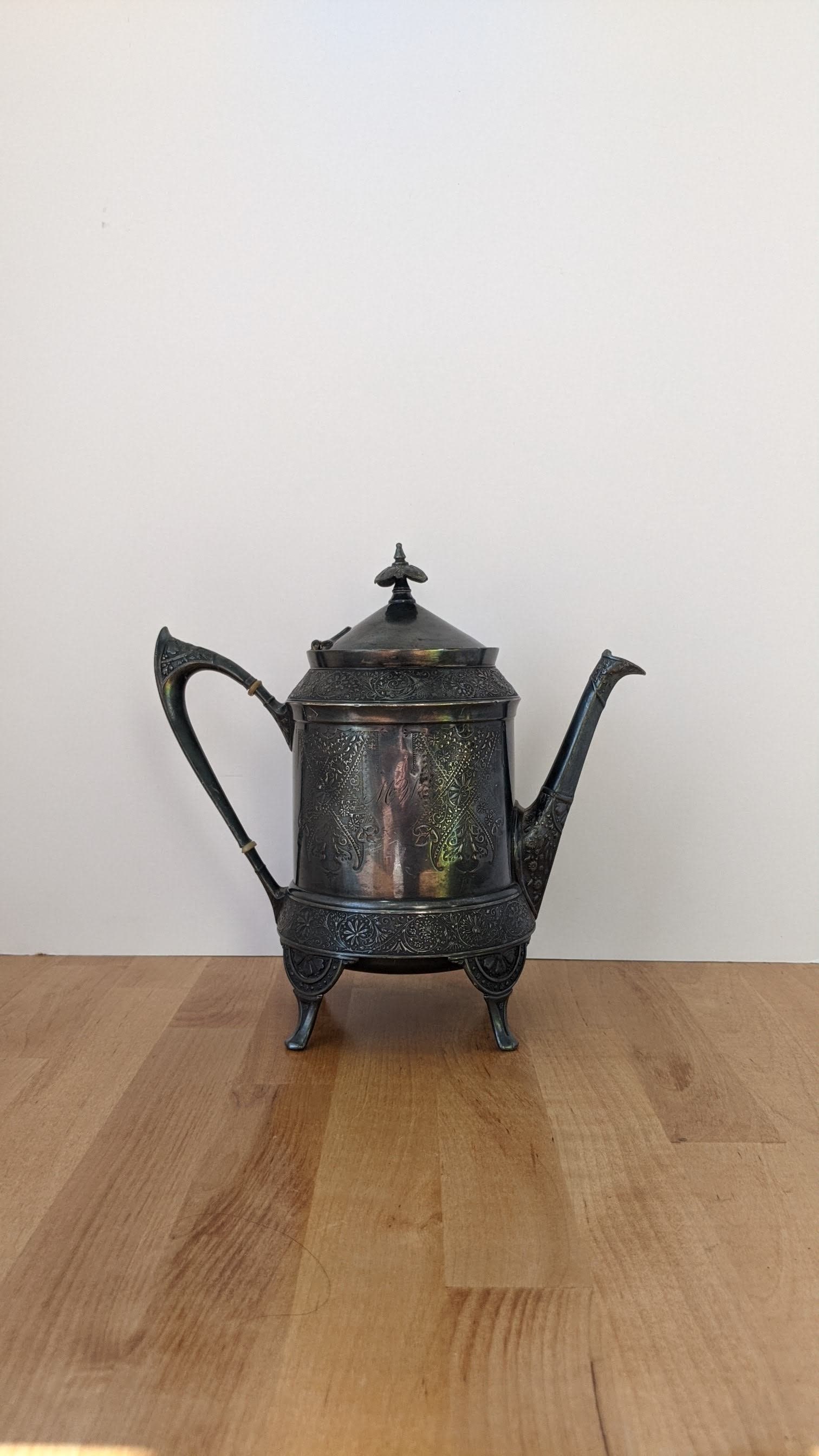 Antique Metal Ornate Detailed Coffee Pot (5002857)