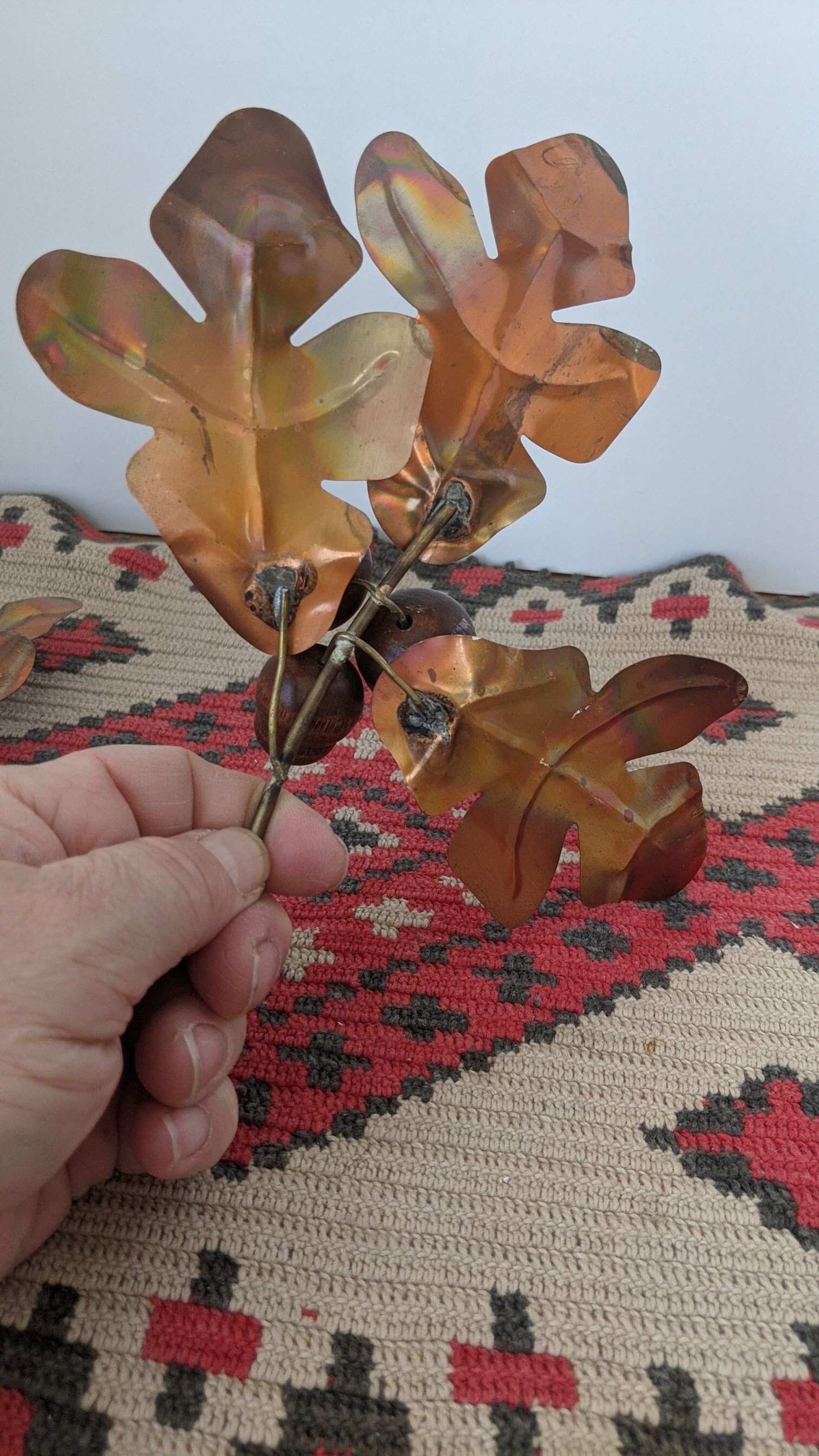 Naturally beautiful copper oak leaves and wooden acorns Two Etsy