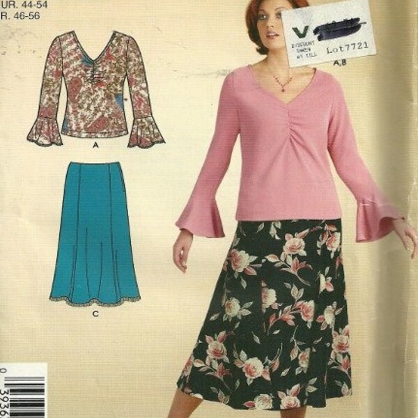 Blouse and Skirts Sewing Pattern - Large Plus Sizing - SIMPLICITY 4424 Size 18-28W - Easy Sewing - Uncut Factory Folded