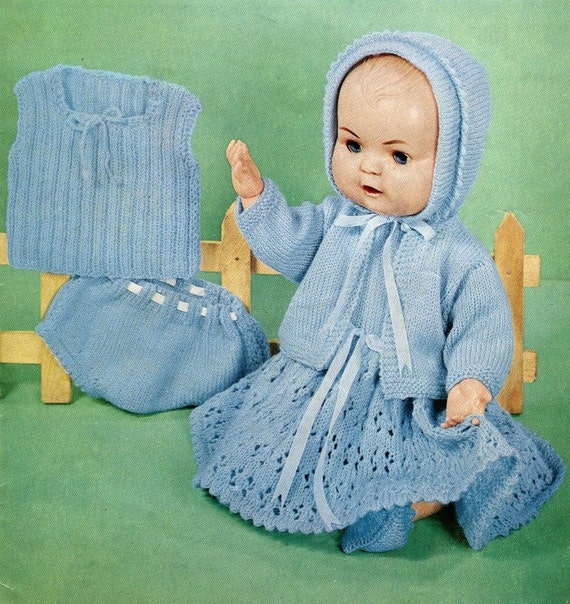 Instant CROCHET Pattern Baby Doll Clothes Vintage Kenyon Download Books 0972 Chest 1128cm /& Height 1436cm 5 Designs Fitting Doll