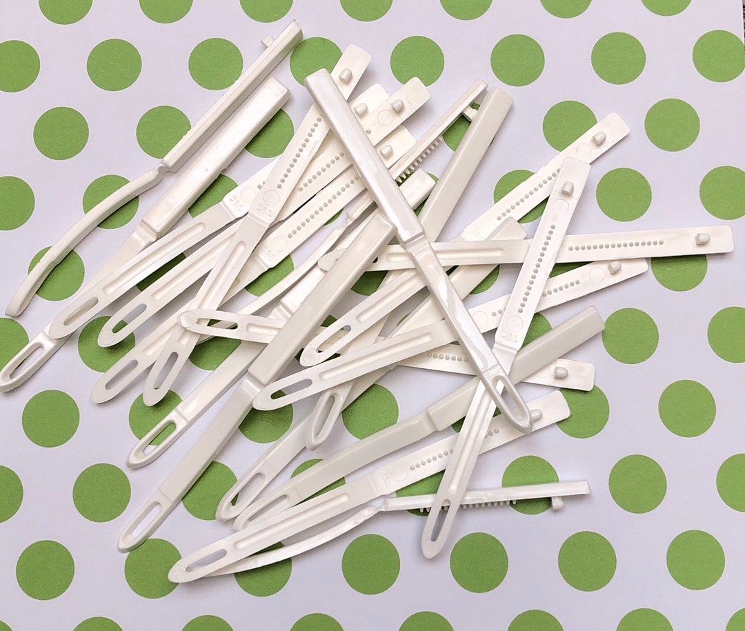 20 White Straight Barrettes With Teeth. Etsy