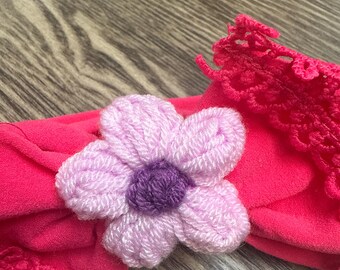 Soft nylon baby headband.