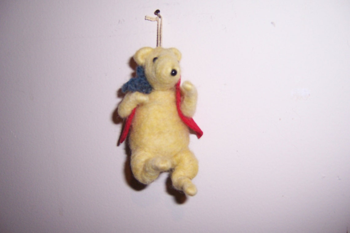 Needle felted wool animal Pooh Bear Etsy