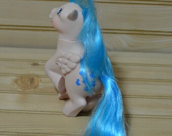 Vintage My Little Pony Sprinkles Pegasus Blue Ducks Blue Hair 1980s Hasbro Hong Kong