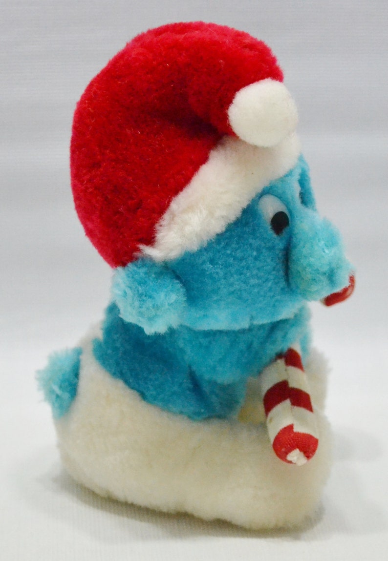 Figurine Vintage Schtroumpfette Candy Cane Noël - PVC, Ornement - Occasion