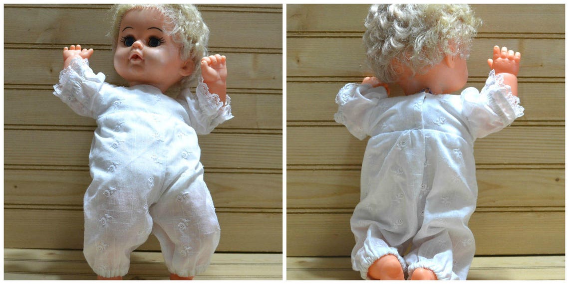 Vintage Cloth Body Doll Vinyl Arms Legs Head Sleepy Eyes Etsy