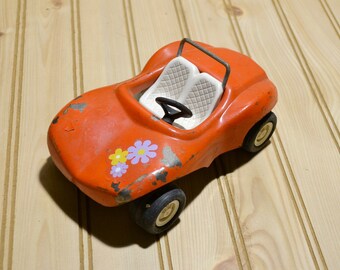 Vintage Tonka Dune Buggy 1970s Flower Decal Metal Car Vehicle Made in USA Kids Toy Collectible TV Movie Photo Prop