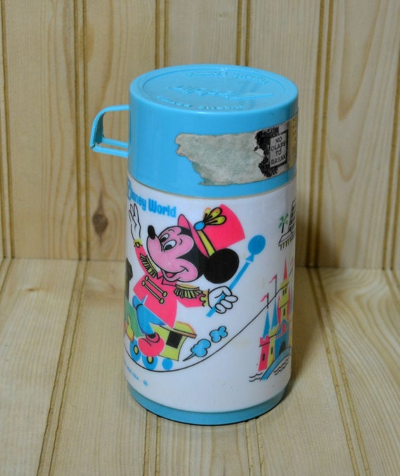 Vintage Aladdin Walt Disney World Thermos Bottle Hot Cold Mickey