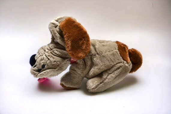 Vintage Kennel Club Plush Dog Stuffed Animal Brown Red Collar