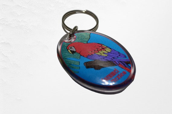 Vintage Cozumel Mexico Souvenir Parrot Keychain 1… - image 2