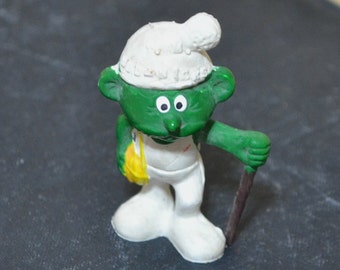 Vintage Nud-Wick Green Hiker Fake Smurf 1980s Toy Collectible