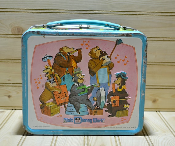 Vintage Walt Disney World Metal Lunch Box Aladdin 1970s Mickey