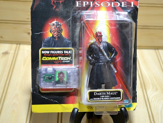 Vintage 1998 Star Wars Episode I Darth Maul Figure Commtech Chip