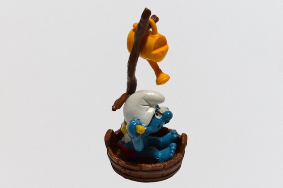 Vintage Super Smurf Bath Tub Smurf 1982 Complete No Box