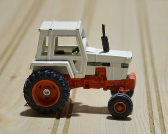 Vintage Agri King Case Toy Tractor ERTL Orange and White Die Cast Metal Farm Equipment Collectible