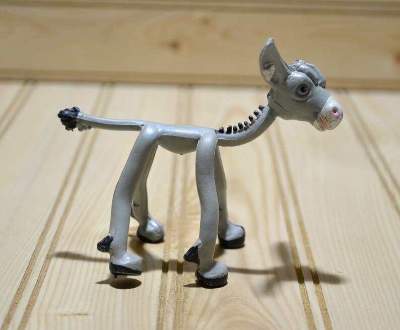 Vintage Imperial Toys Bendable Rubber Poseable Gray Donkey Toy | Etsy