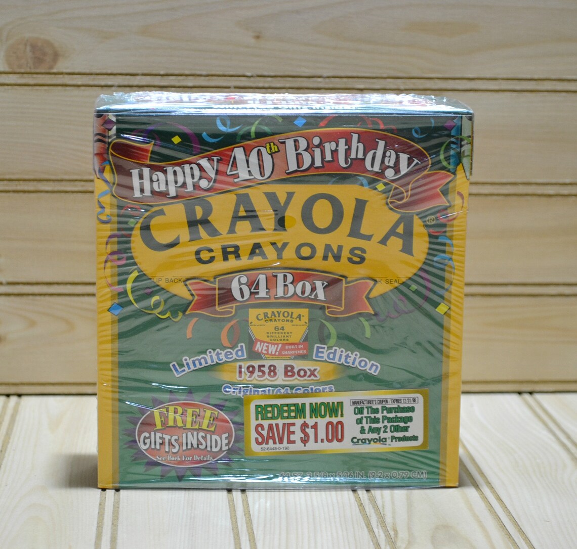 Vintage 40th Birthday Crayola Crayons 64 Box Limited Edition Retro 1958