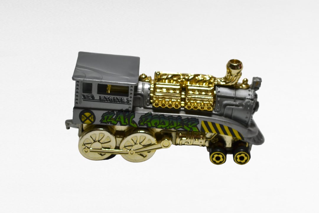 Vintage Hot Wheels Rail Rodder Train Engine Gold Gray Etsy