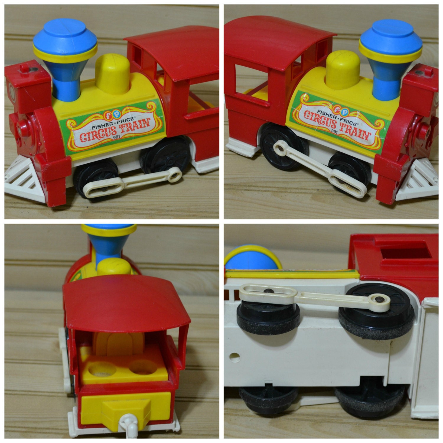 Vintage Fisher Price Circus Train Flat Car Lion Car Engine 1970s Etsy Australia