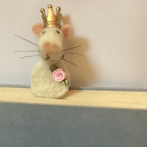 Gamsjaga Filz Lesezeichen Maus mit Krone