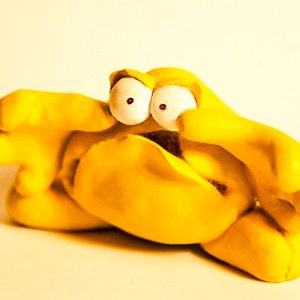 Yellow monster clay cartoon figure sculpture collectable model