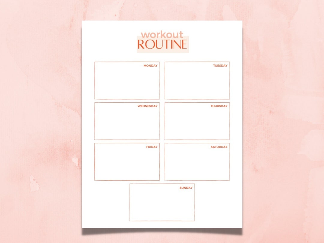 Workout Routine Planner Digital Download Plan Workouts Etsy
